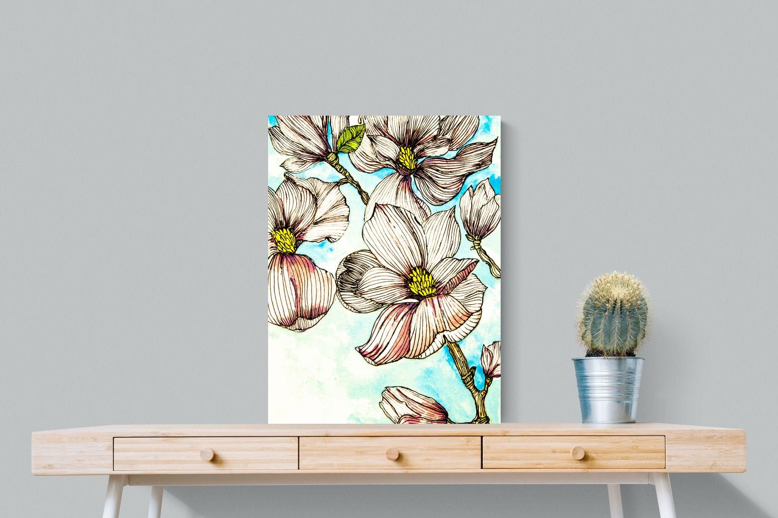 Geraniums-Wall_Art-60 x 80cm-Mounted Canvas-No Frame-Pixalot