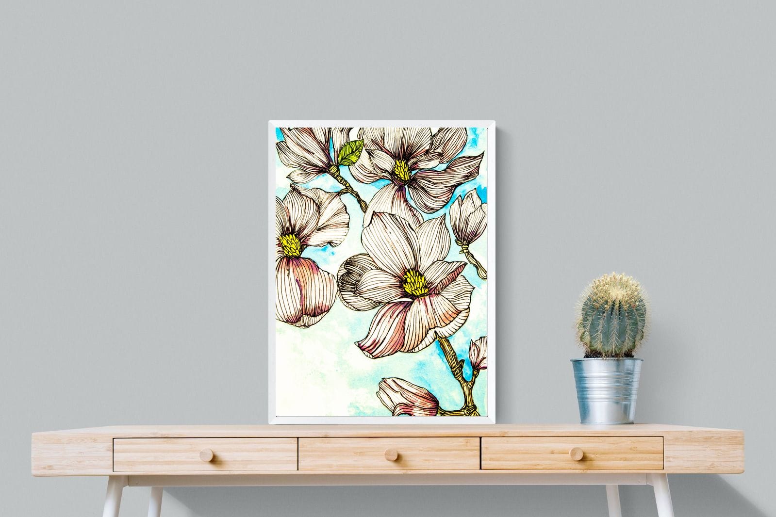 Geraniums-Wall_Art-60 x 80cm-Mounted Canvas-White-Pixalot