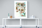 Geraniums-Wall_Art-90 x 120cm-Framed Print-White-Pixalot