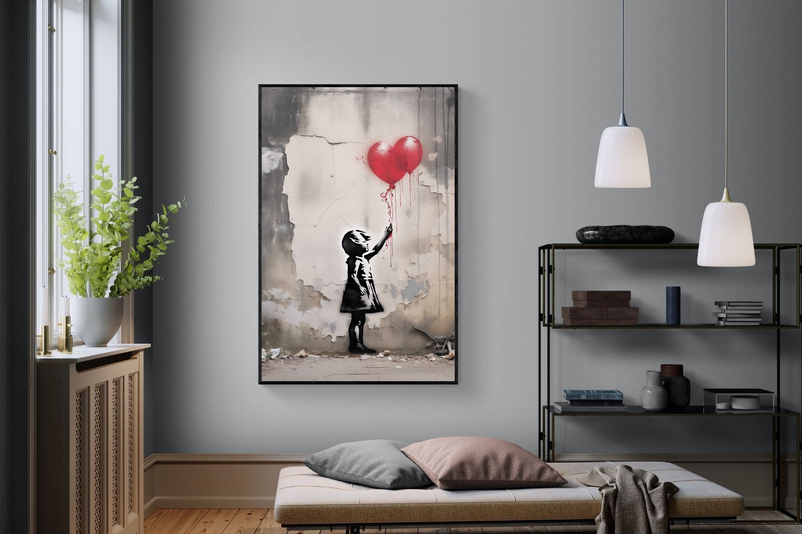 Pixalot Girl with Red Balloons