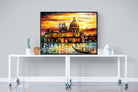 Golden Skies of Venice-Wall_Art-120 x 90cm-Mounted Canvas-Black-Pixalot