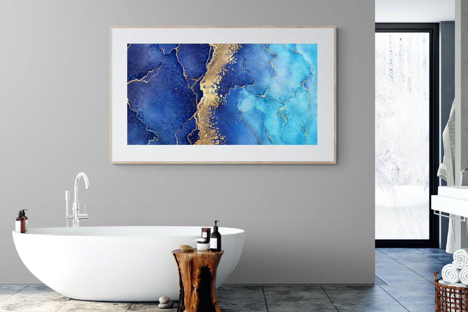 Golden Veins-Wall_Art-180 x 110cm-Framed Print-Wood-Pixalot