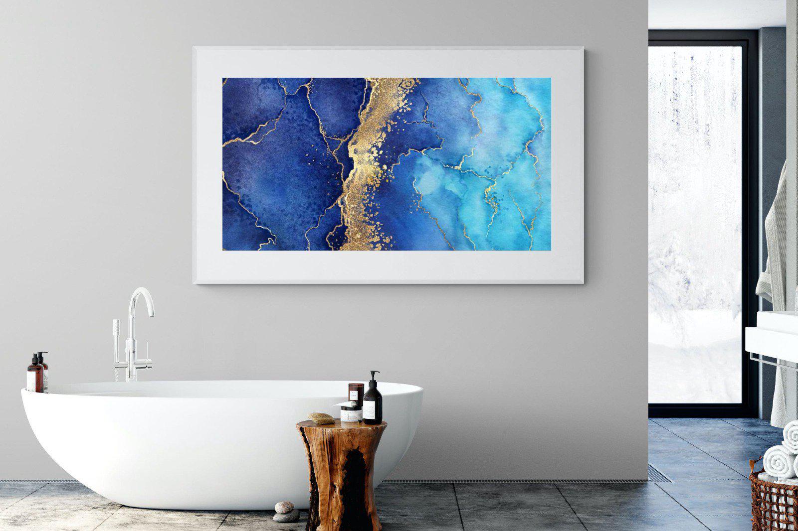 Golden Veins-Wall_Art-180 x 110cm-Framed Print-White-Pixalot