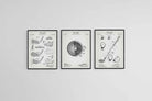 Golf Patents Set-Wall_Art-45 x 60cm (x3)-Mounted Canvas-Black-Pixalot