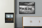 Grazing Elephants-Wall_Art-100 x 75cm-Mounted Canvas-Black-Pixalot