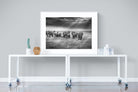 Grazing Elephants-Wall_Art-120 x 90cm-Framed Print-White-Pixalot