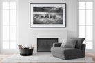 Grazing Elephants-Wall_Art-150 x 100cm-Framed Print-Black-Pixalot