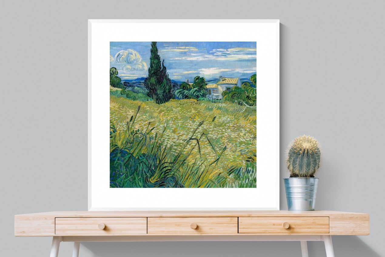 Pixalot Green Wheat Field with Cypress