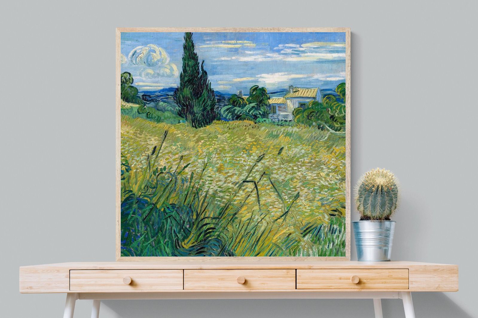 Pixalot Green Wheat Field with Cypress