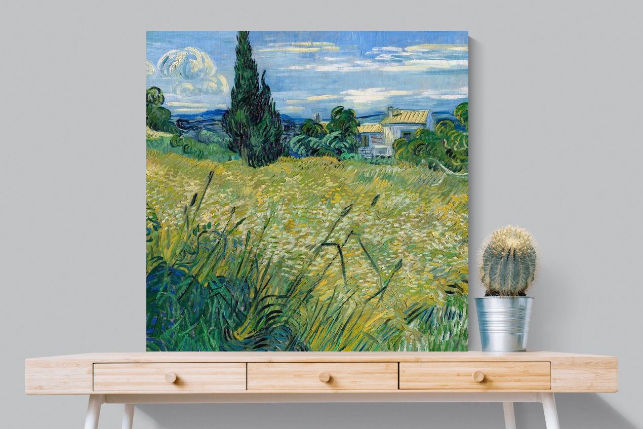 Pixalot Green Wheat Field with Cypress