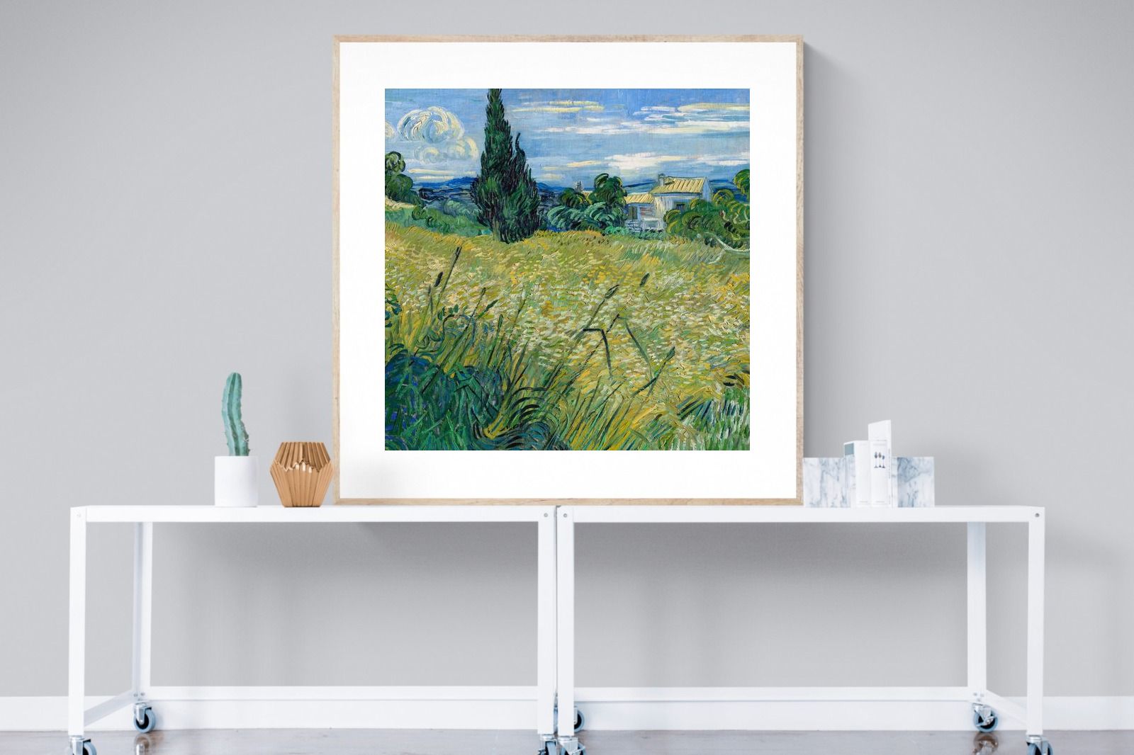 Pixalot Green Wheat Field with Cypress