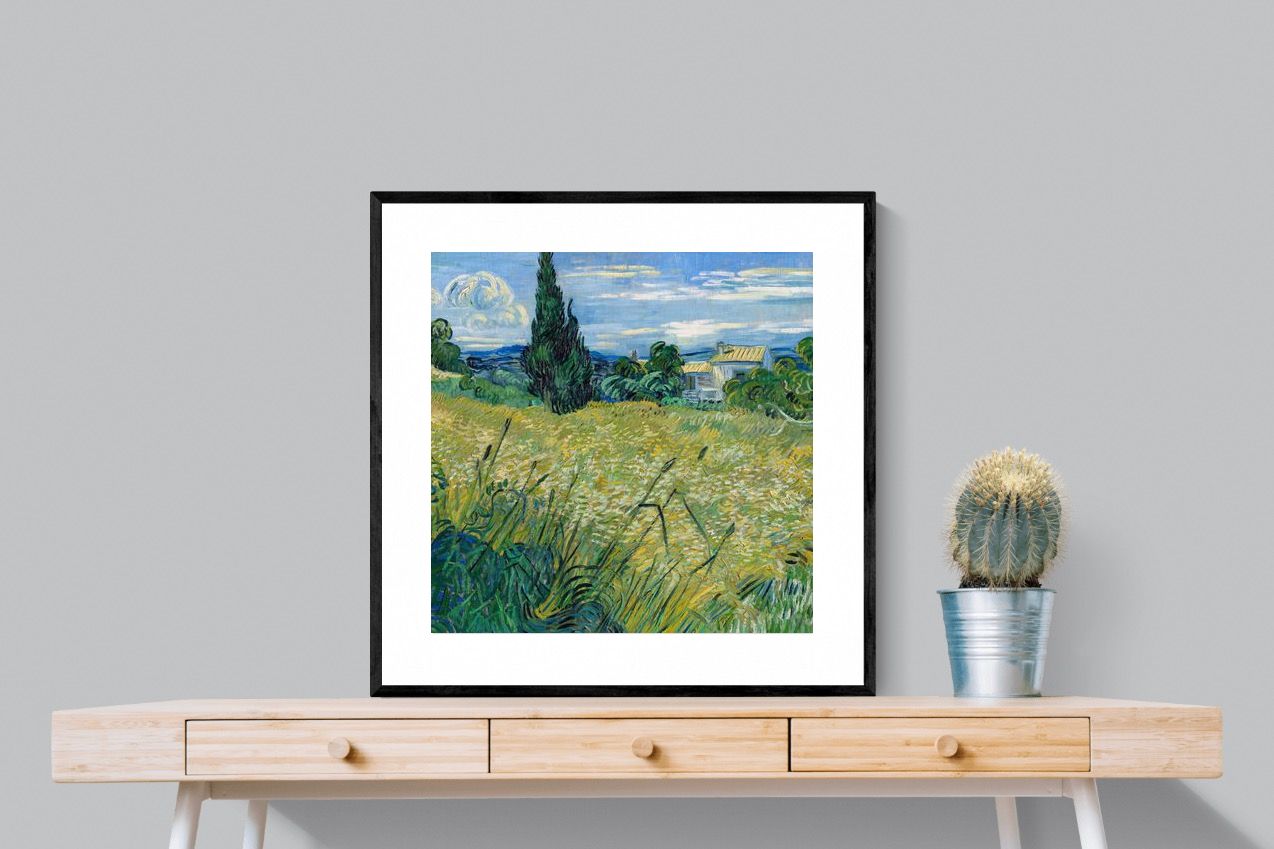 Pixalot Green Wheat Field with Cypress