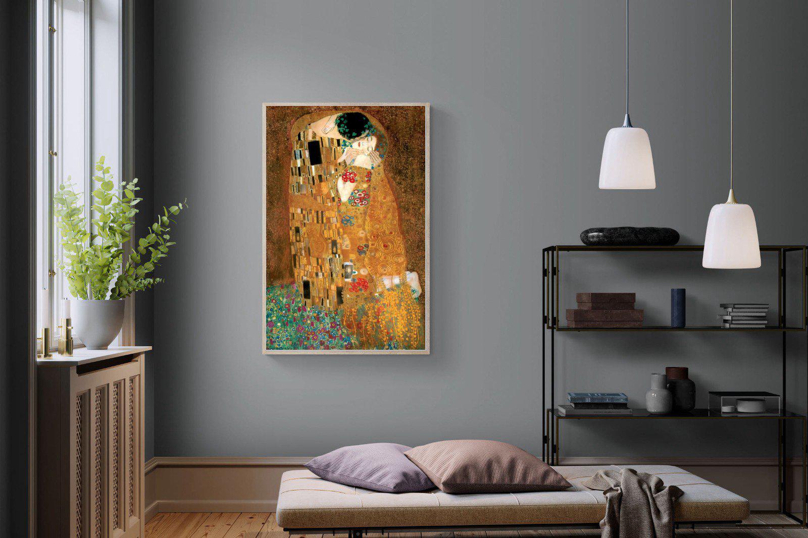 Gustav Klimt The Kiss-Wall_Art-100 x 150cm-Mounted Canvas-Wood-Pixalot