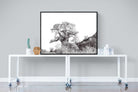 Hillside Baobab-Wall_Art-120 x 90cm-Mounted Canvas-Black-Pixalot