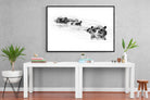 Hippo Trio-Wall_Art-150 x 100cm-Mounted Canvas-Black-Pixalot