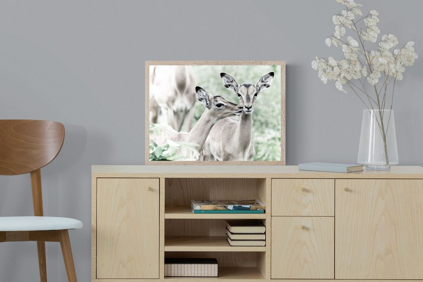 Impala Kisses-Wall_Art-60 x 45cm-Mounted Canvas-Wood-Pixalot