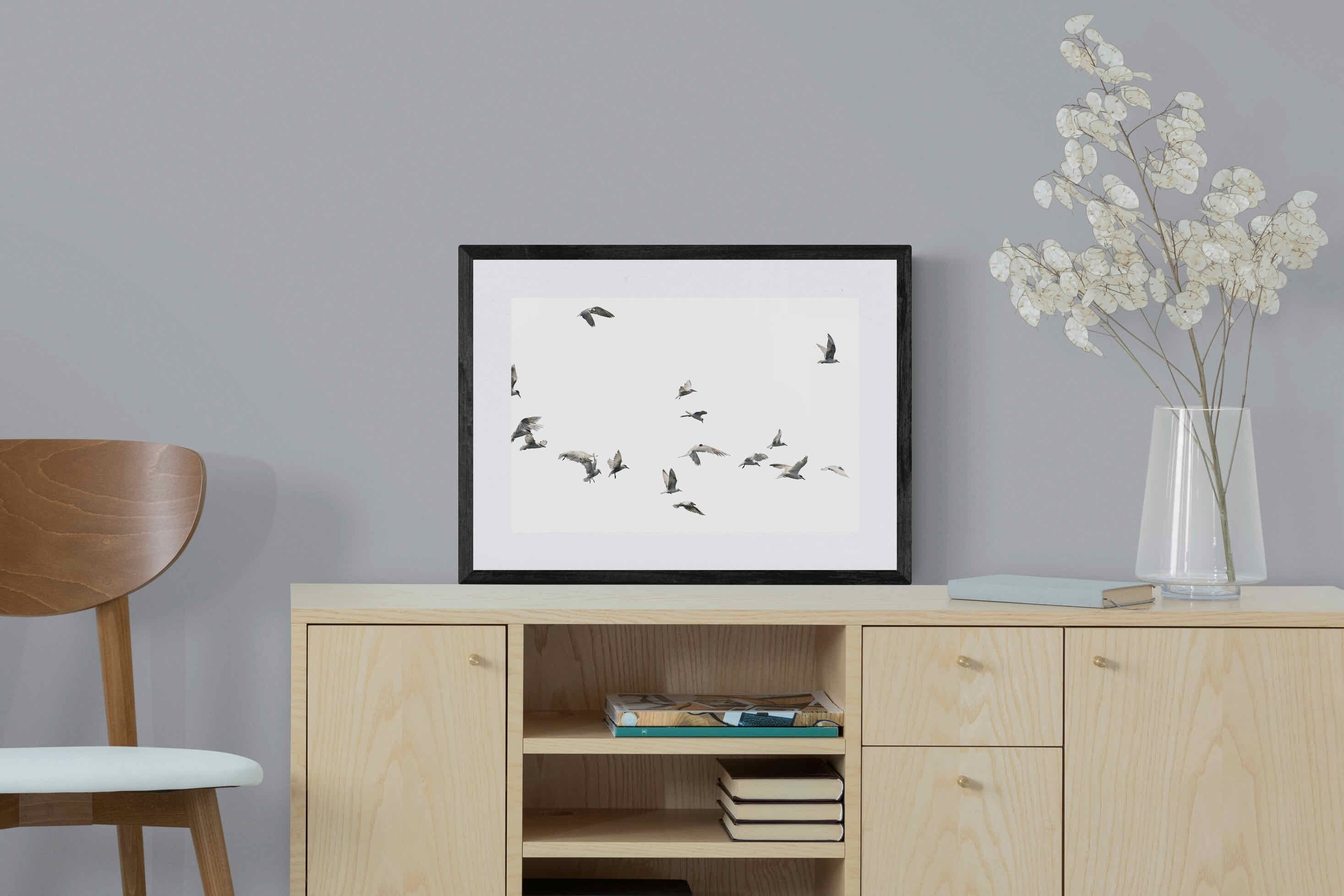 In Flight-Wall_Art-60 x 45cm-Framed Print-Black-Pixalot