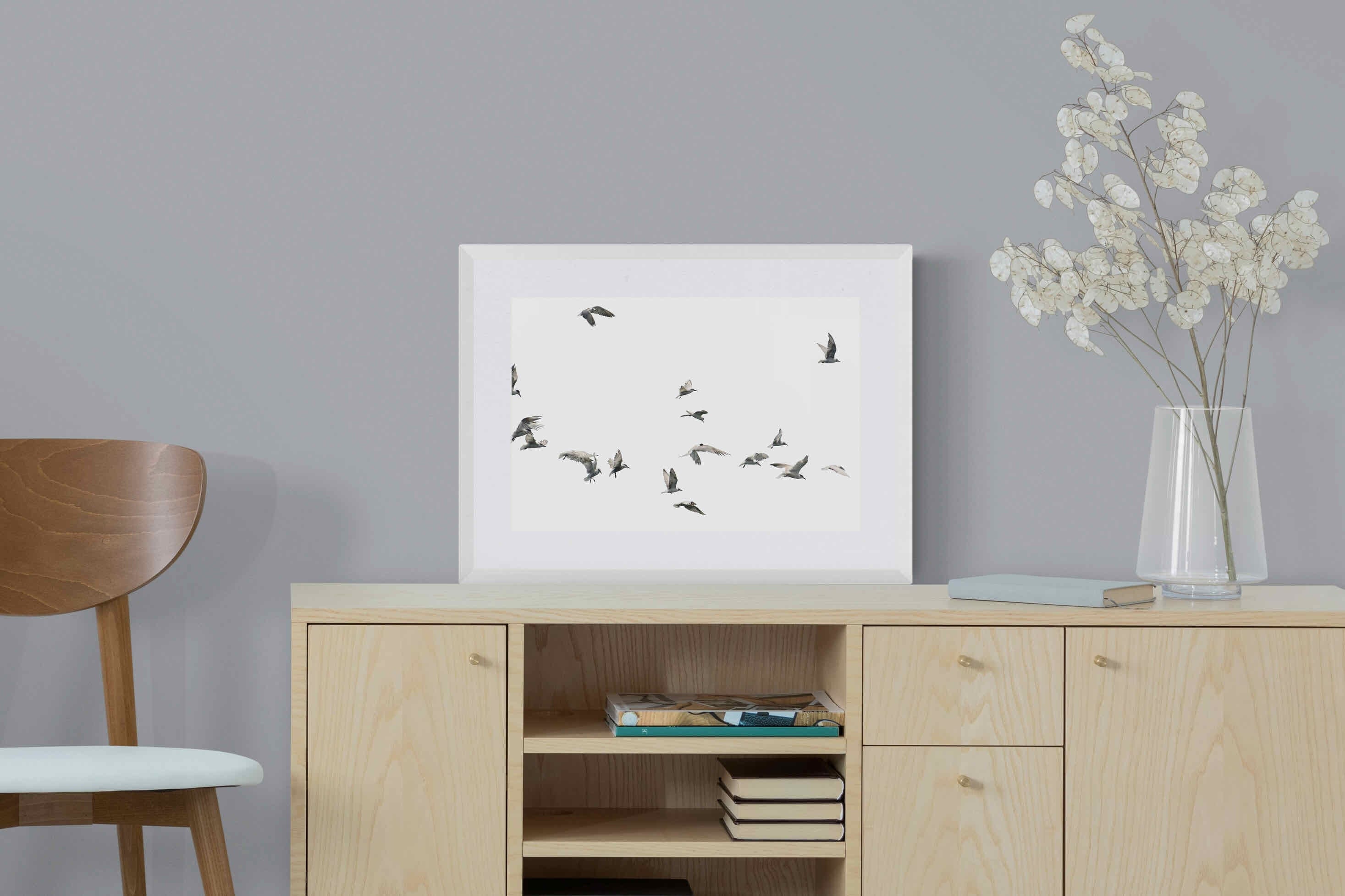 In Flight-Wall_Art-60 x 45cm-Framed Print-White-Pixalot