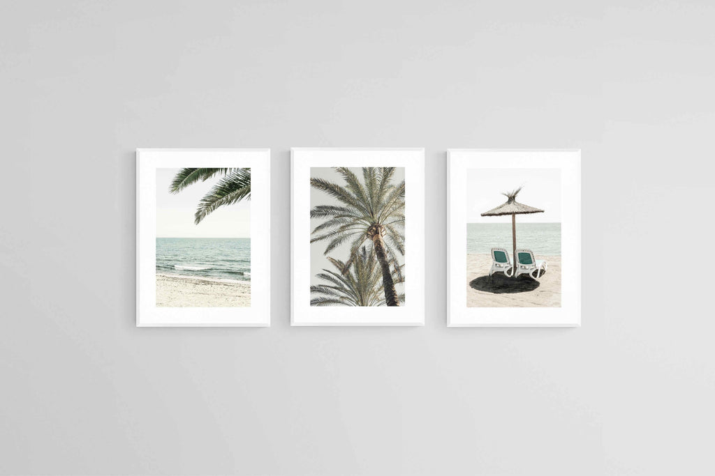 Island Living-Wall_Art-45 x 60cm (x3)-Framed Print-White-Pixalot