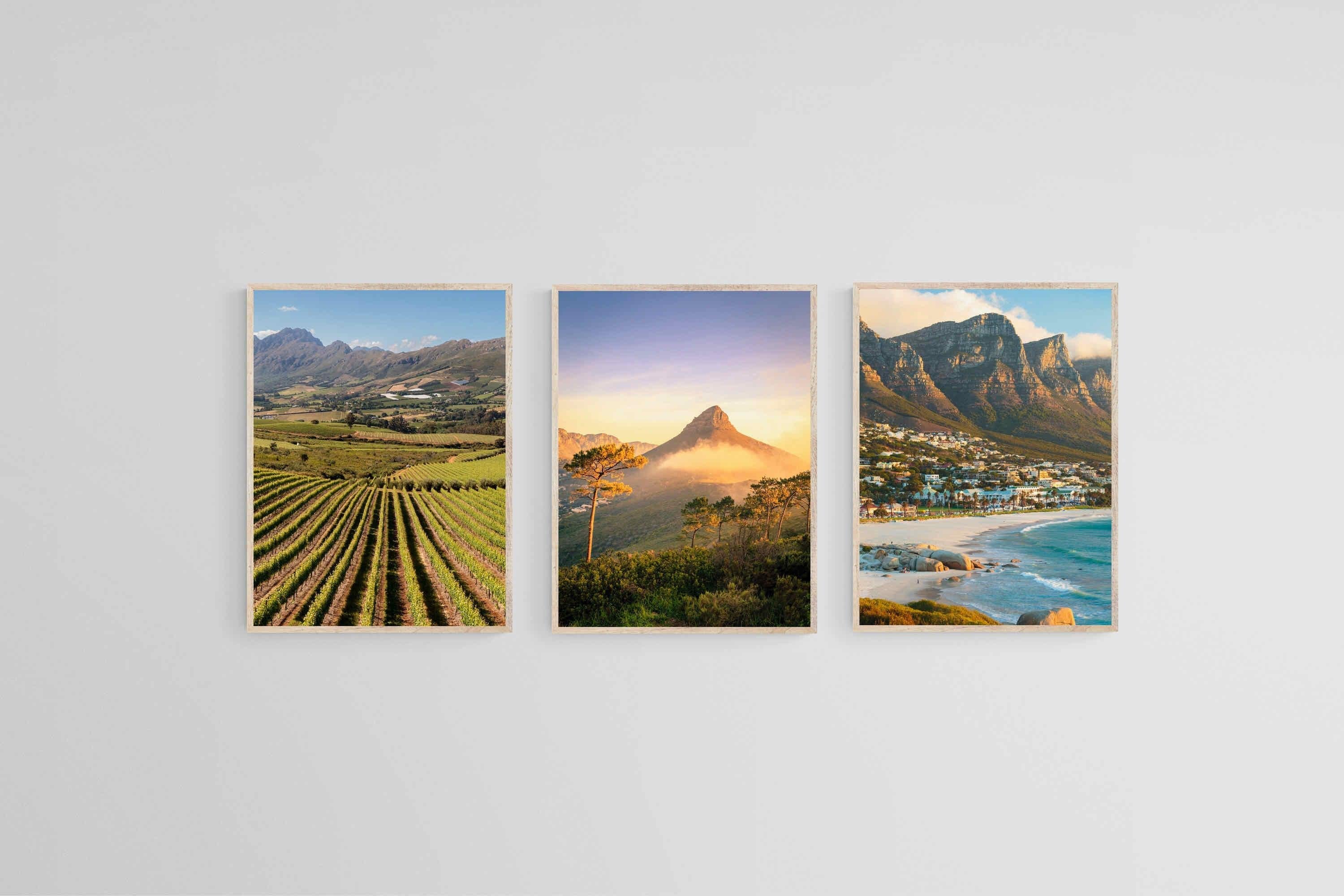 Kaapstad Set-Wall_Art-45 x 60cm (x3)-Mounted Canvas-Wood-Pixalot