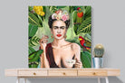 Kahlo Tea & Parrots-Wall_Art-100 x 100cm-Mounted Canvas-No Frame-Pixalot