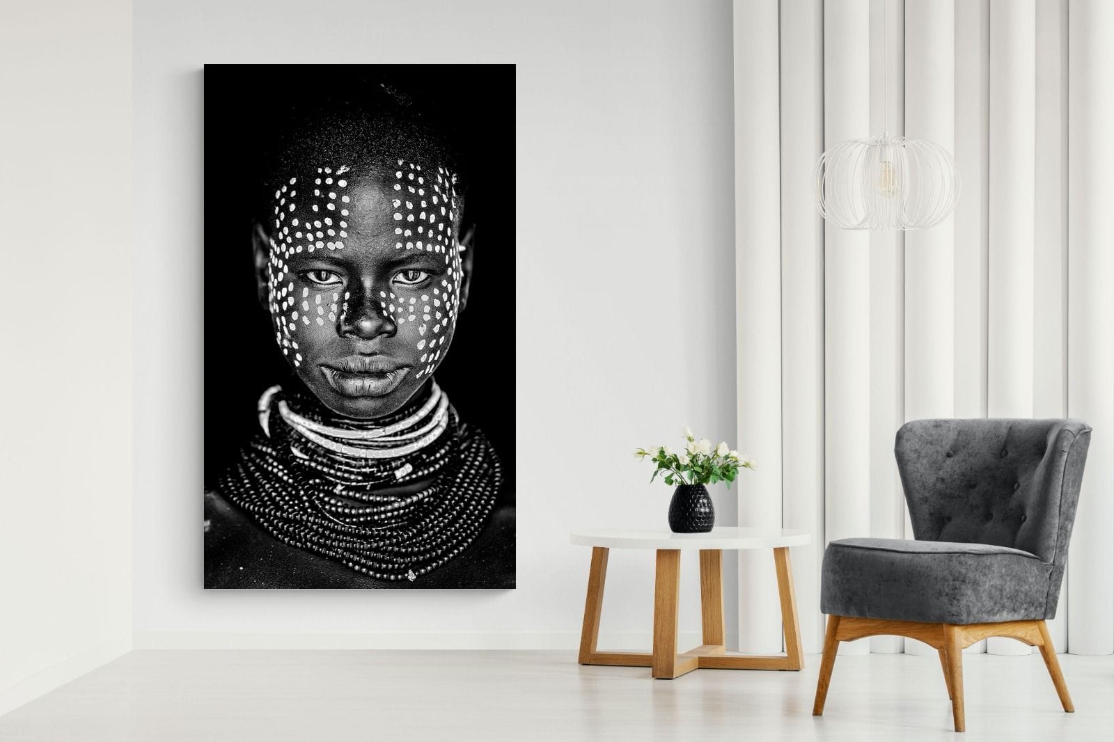 Karo Tribeswoman-Wall_Art-130 x 220cm-Mounted Canvas-No Frame-Pixalot