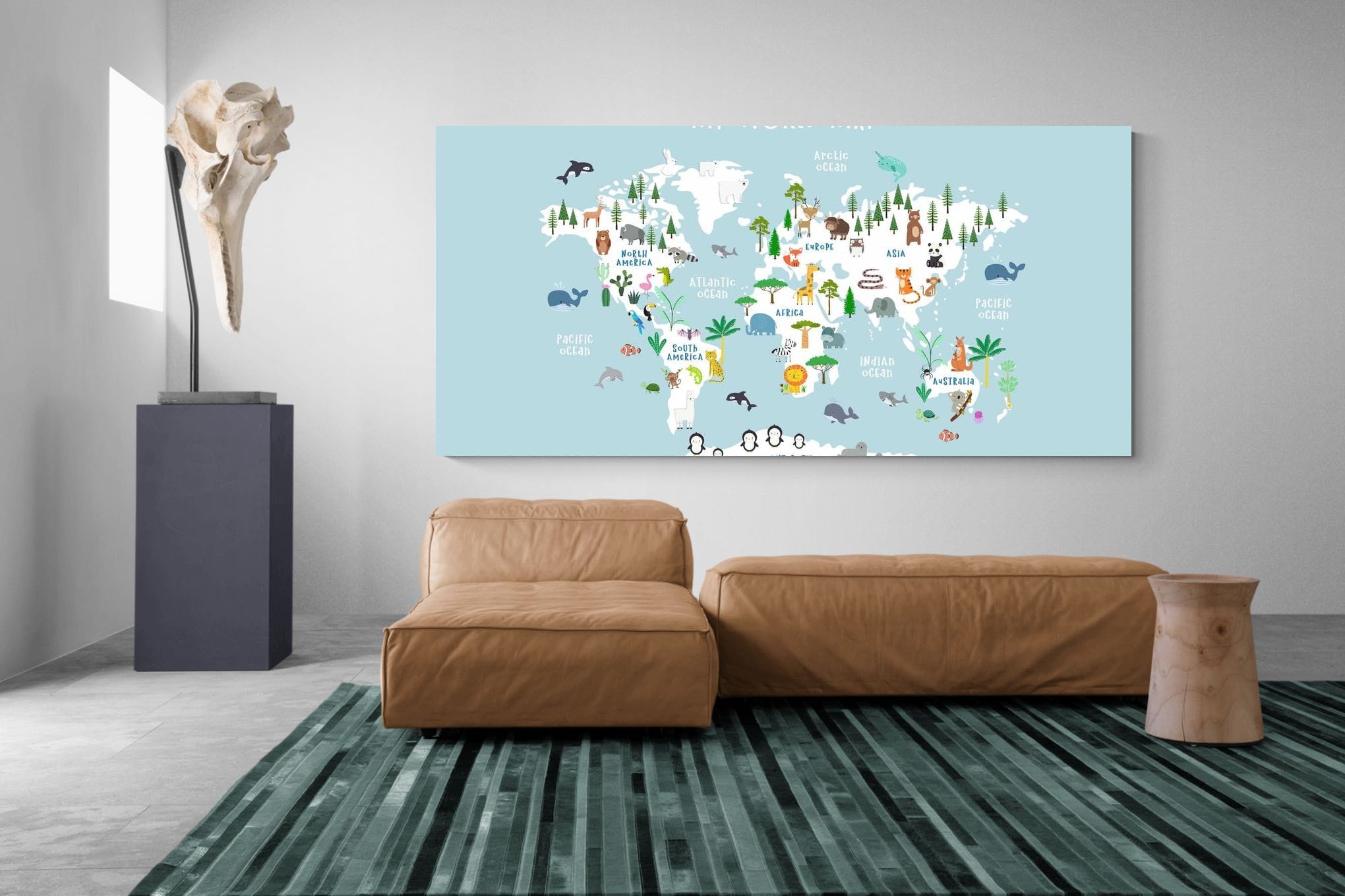 Pixalot Kids World Map (Blue)