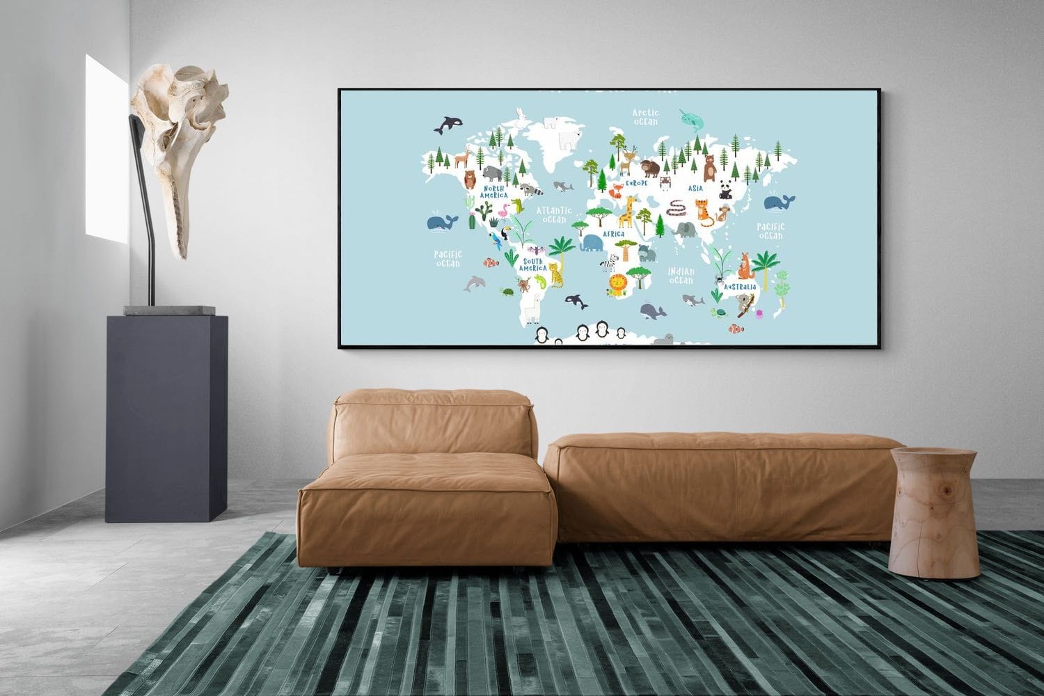 Pixalot Kids World Map (Blue)