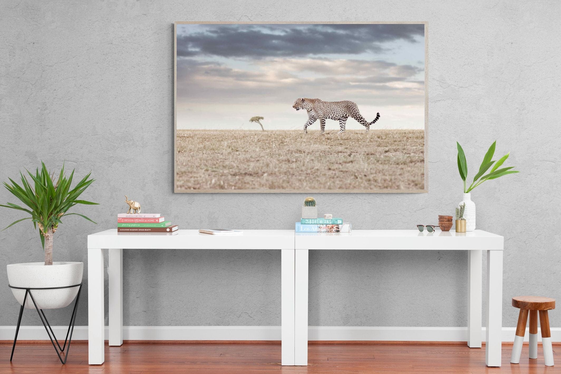 Leopard Prowl-Wall_Art-150 x 100cm-Mounted Canvas-Wood-Pixalot