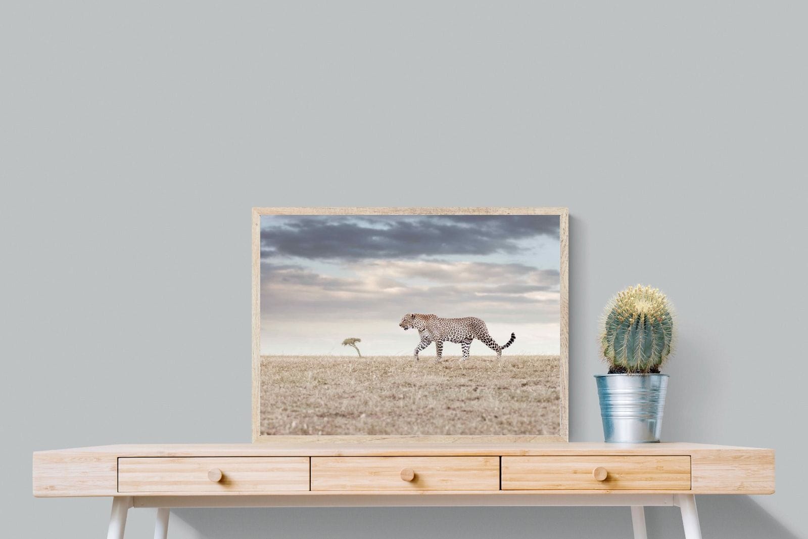 Leopard Prowl-Wall_Art-80 x 60cm-Mounted Canvas-Wood-Pixalot