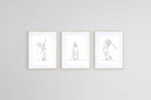 Line Drawn Golfer Set-Wall_Art-45 x 60cm (x3)-Framed Print-Wood-Pixalot