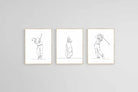 Line Drawn Golfer Set-Wall_Art-45 x 60cm (x3)-Mounted Canvas-Wood-Pixalot
