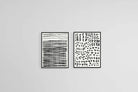 Lines & Shapes Set-Wall_Art-45 x 60cm (x2)-Mounted Canvas-Black-Pixalot