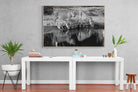 Lion Lake Family-Wall_Art-150 x 100cm-Mounted Canvas-Wood-Pixalot