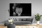 Lion Lake-Wall_Art-220 x 130cm-Mounted Canvas-Black-Pixalot