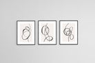 Loop The Loop Set-Wall_Art-45 x 60cm (x3)-Framed Print-Black-Pixalot