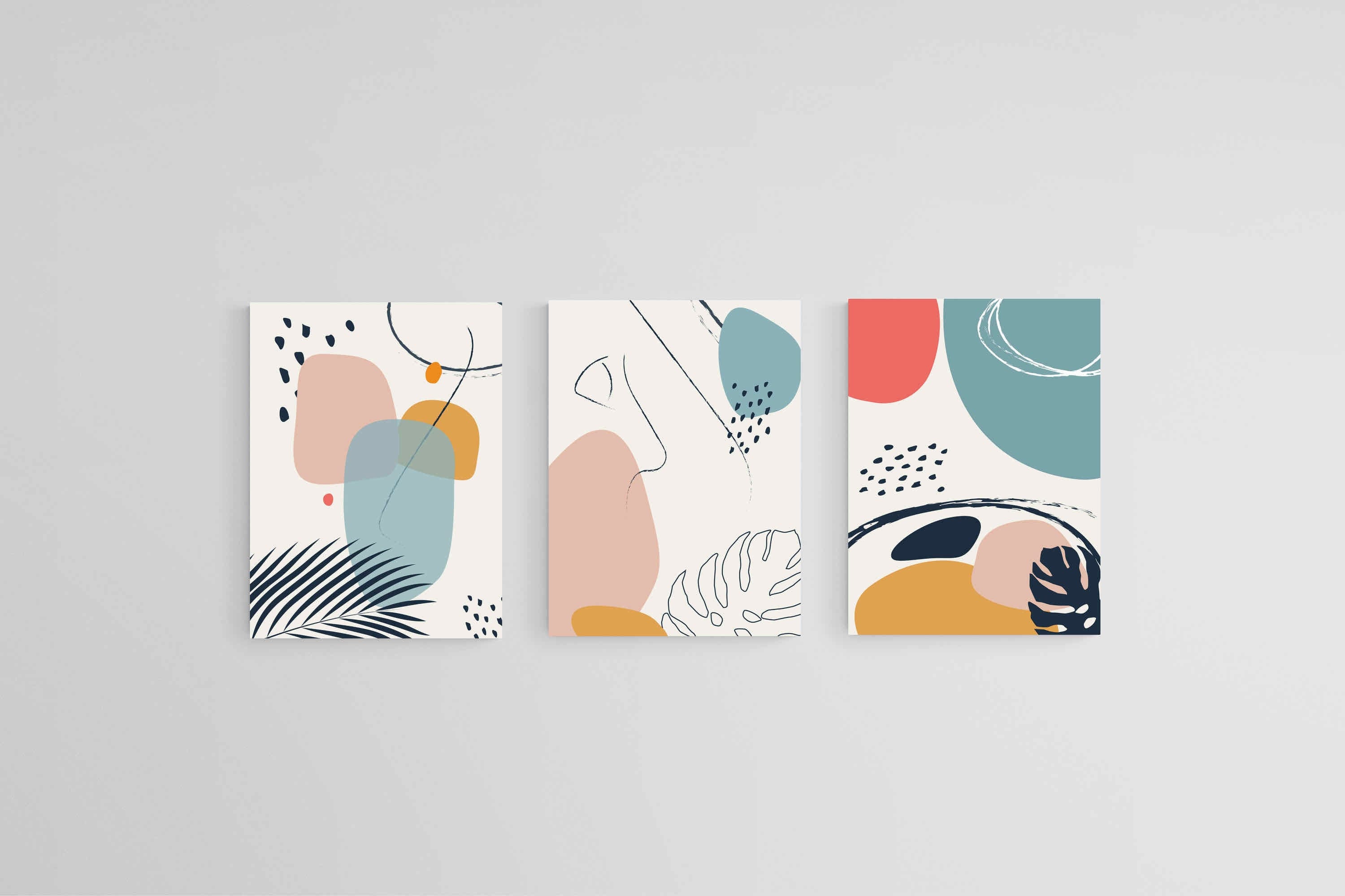 Matisse Style Set-Wall_Art-45 x 60cm (x3)-Mounted Canvas-No Frame-Pixalot