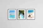 Miami Beach House Set-Wall_Art-45 x 60cm (x3)-Framed Print-Black-Pixalot