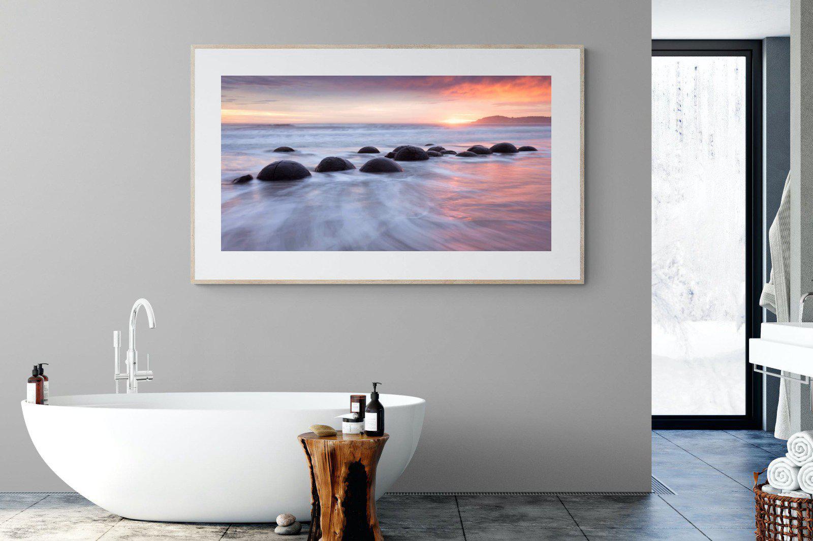 Moeraki Boulders-Wall_Art-180 x 110cm-Framed Print-Wood-Pixalot