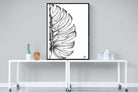 Monstera Illustration-Wall_Art-90 x 120cm-Framed Print-Black-Pixalot