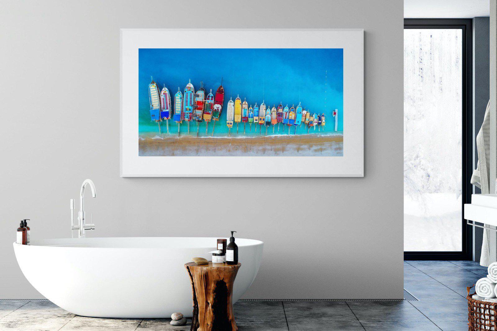 Moored-Wall_Art-180 x 110cm-Framed Print-White-Pixalot