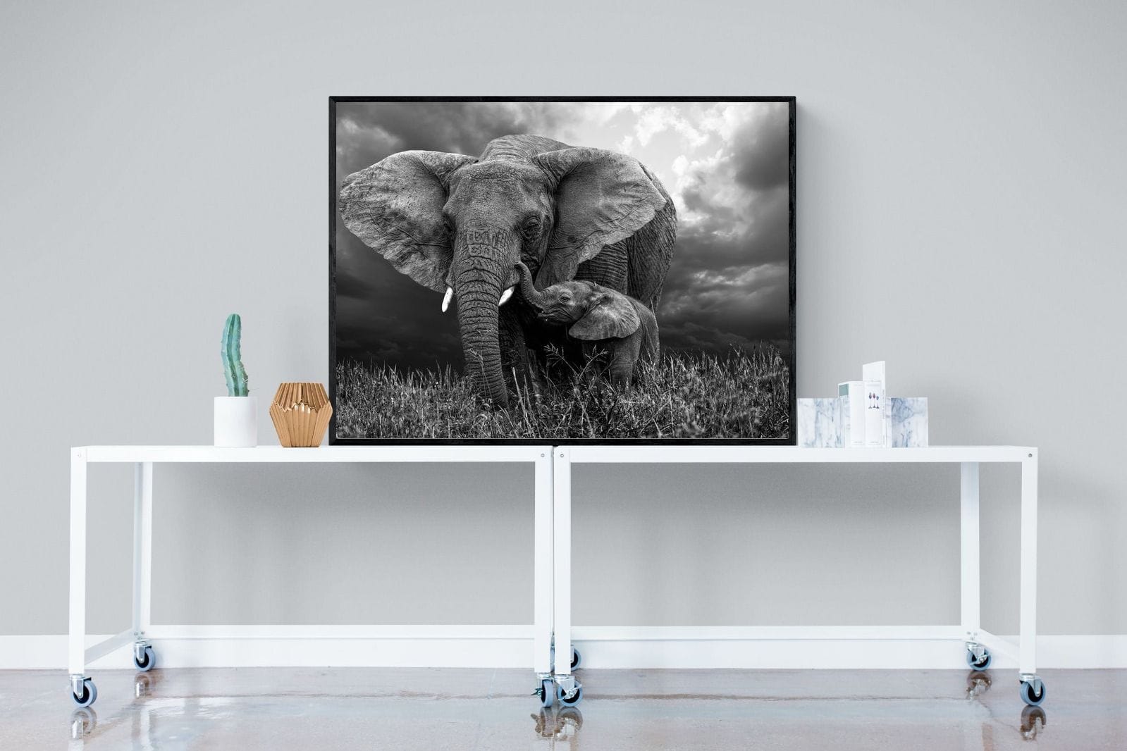 Mother's Thunder-Wall_Art-120 x 90cm-Mounted Canvas-Black-Pixalot