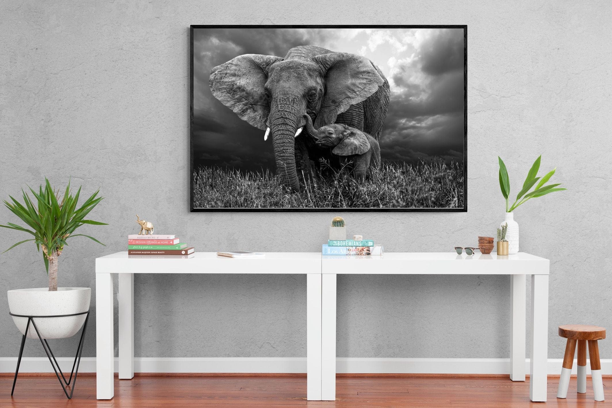 Mother's Thunder-Wall_Art-150 x 100cm-Mounted Canvas-Black-Pixalot