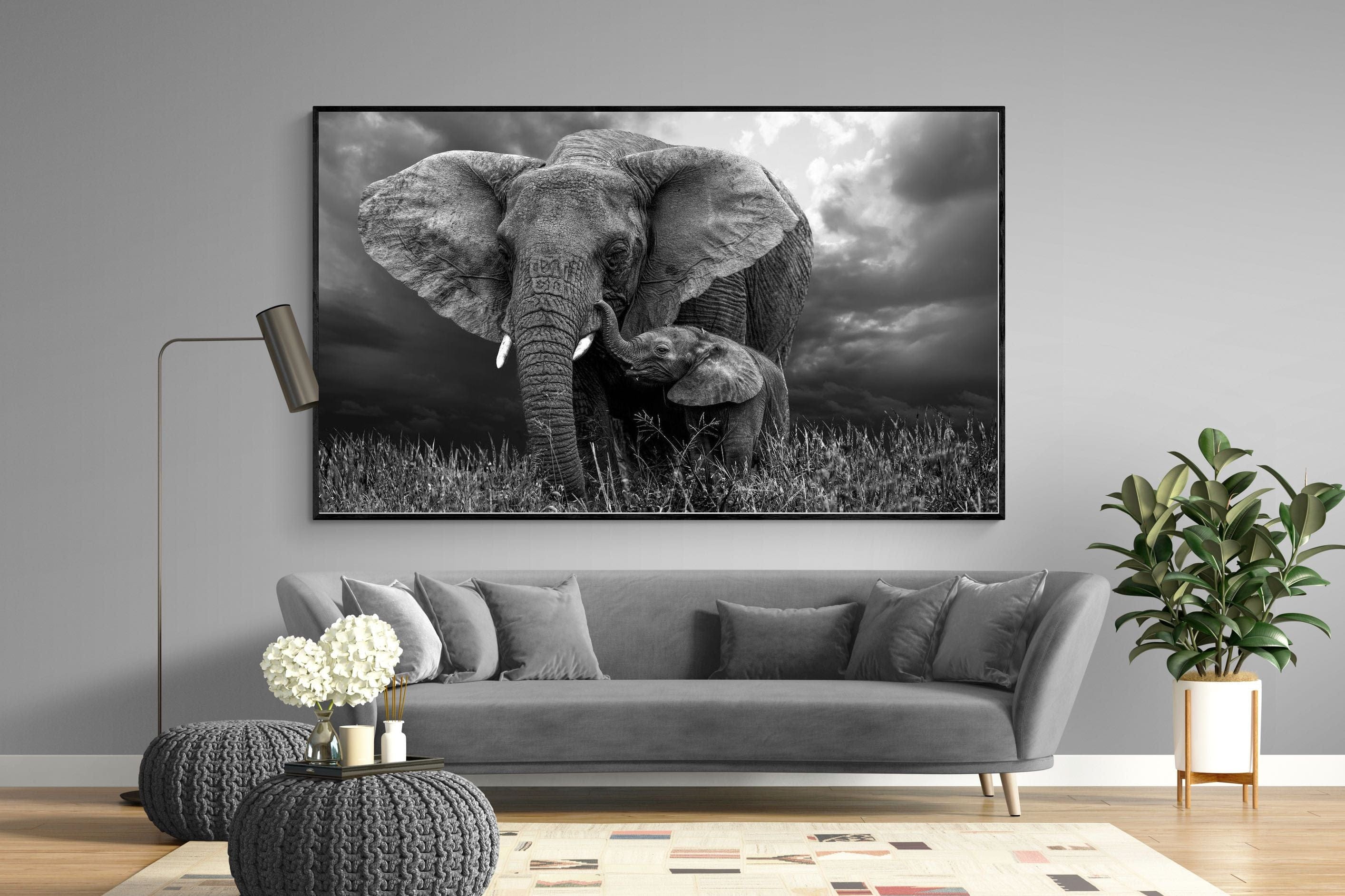 Mother's Thunder-Wall_Art-220 x 130cm-Mounted Canvas-Black-Pixalot