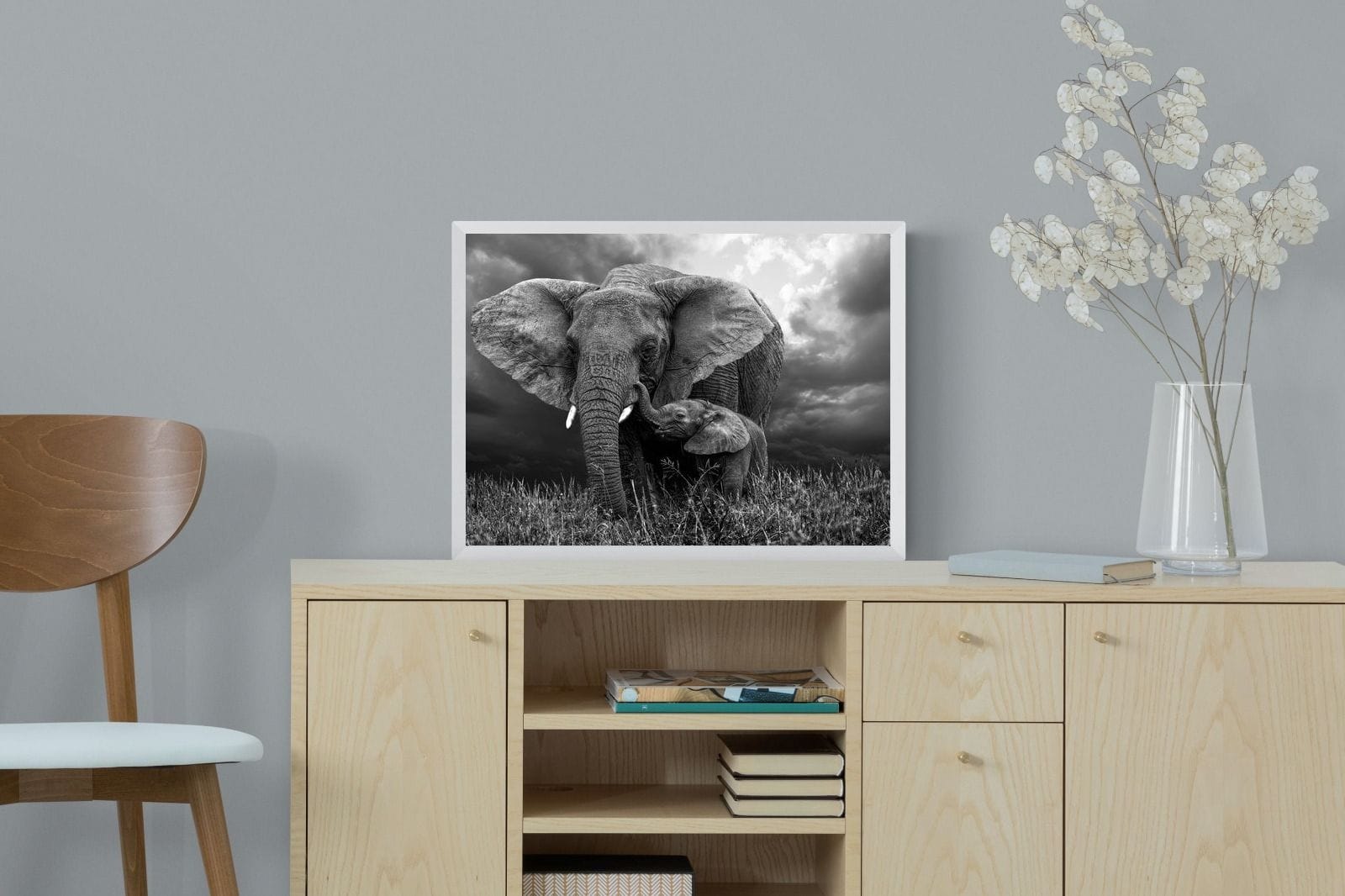 Mother's Thunder-Wall_Art-60 x 45cm-Mounted Canvas-White-Pixalot