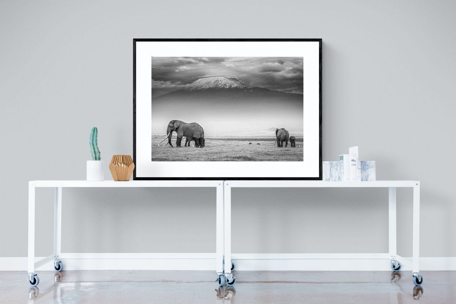 Mountain Ele-Wall_Art-120 x 90cm-Framed Print-Black-Pixalot