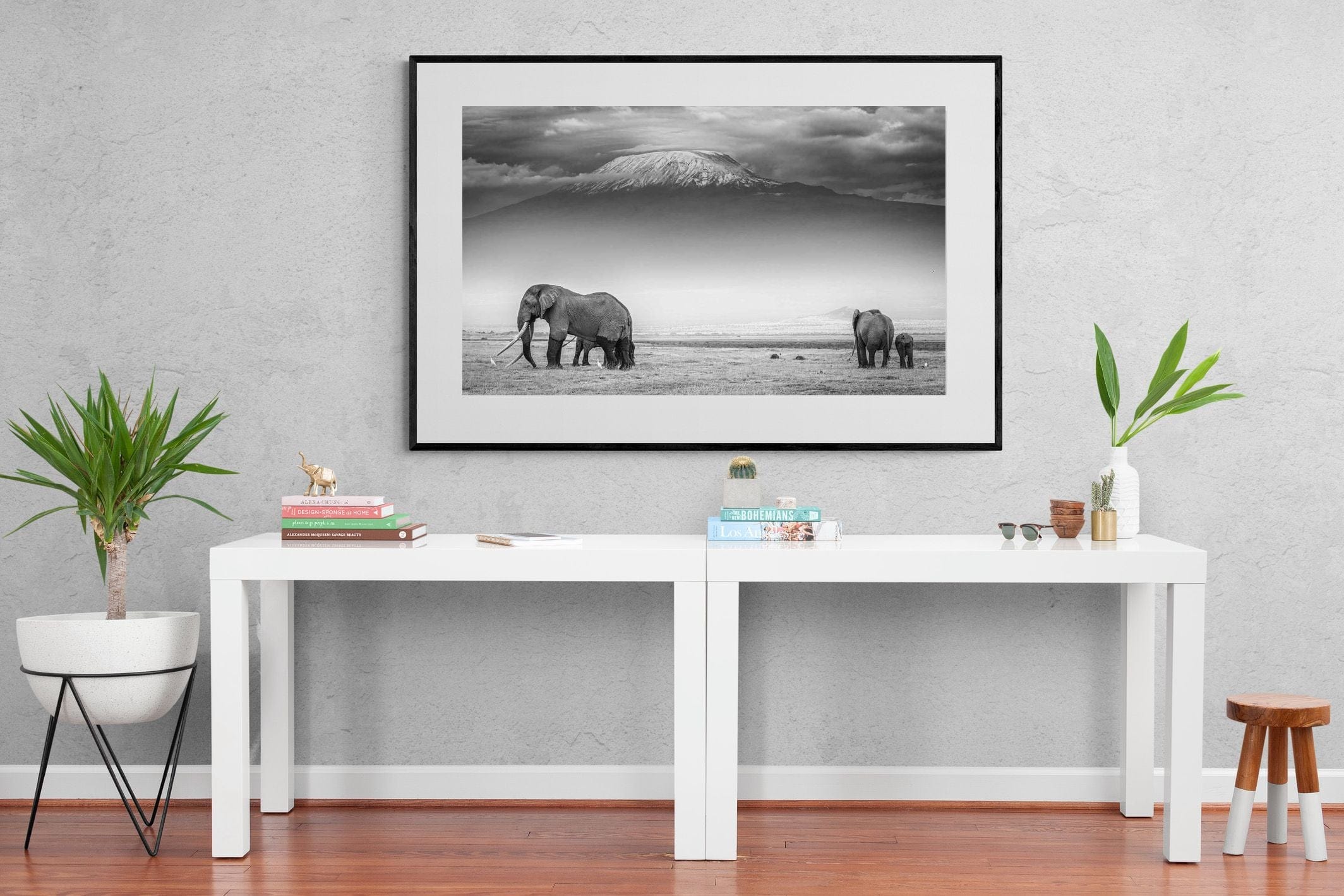 Mountain Ele-Wall_Art-150 x 100cm-Framed Print-Black-Pixalot