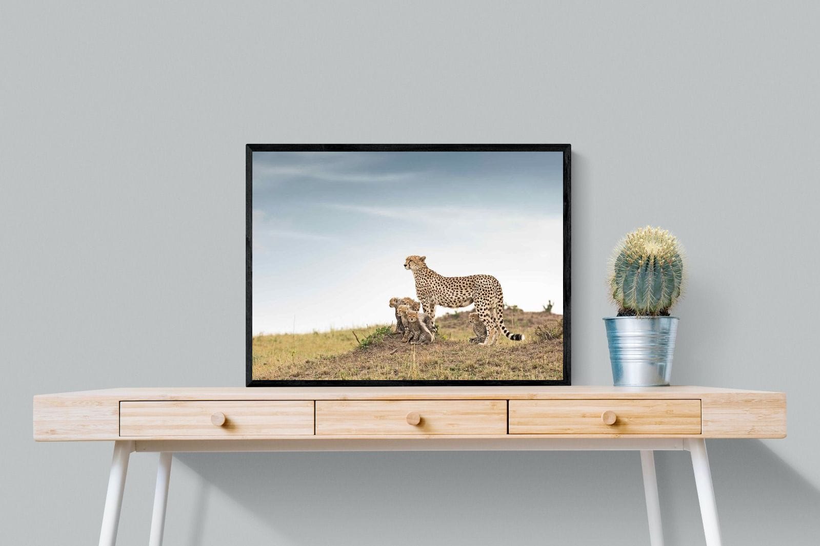 Mum & Cubs-Wall_Art-80 x 60cm-Mounted Canvas-Black-Pixalot