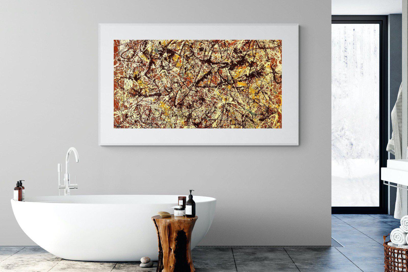 Mural on Indian Red Ground-Wall_Art-180 x 110cm-Framed Print-White-Pixalot