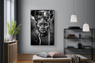 Mursi Tribesman-Wall_Art-120 x 180cm-Mounted Canvas-Black-Pixalot
